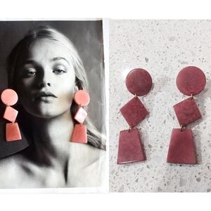 NWT Shicato | Tagua nut earrings in Pink